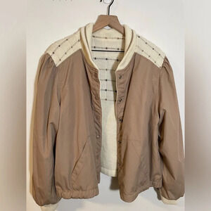 Vintage Reef II Reversible Sweater Jacket, Tan/Ivory Colors Size Large